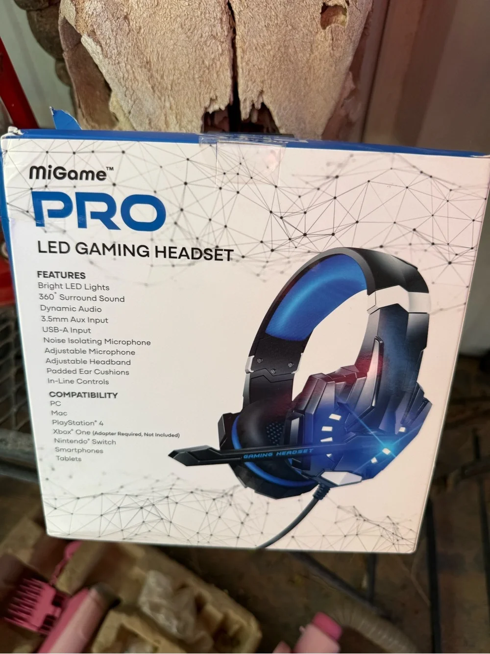 MiGame PRO LED Gaming Headset — Blue and Black